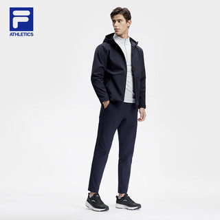 FILA 斐乐 男士梭织外套2024春宽松加绒运动连帽上衣 RD宝蓝-NV 175/96A/L