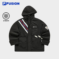 FILA FUSION x FACETASM斐乐潮牌棉服女2024春季时尚连帽上衣 优雅黑-BK 160/80A/S