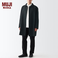 无印良品 MUJI 男式 羊毛混 短外套 ADF01C2A 短款大衣 毛呢大衣 深灰色 M