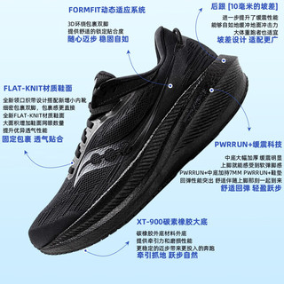 索康尼（SAUCONY）男鞋 2023冬胜利21竞速跑鞋舒适透气运动鞋耐磨减震跑步鞋 胜利21/重磅来袭/黑色 41/8/260mm