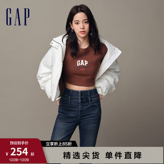 Gap男女装冬2023新LOGO碳素软磨抓绒卫衣841207 棕色 165/88A(S)亚洲尺码