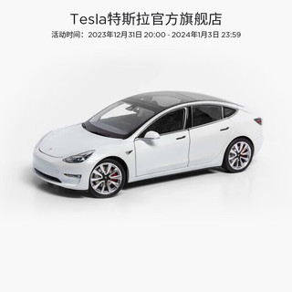 TESLA 特斯拉 收藏摆件车模玩具车仿真Model 3 1:18 白色