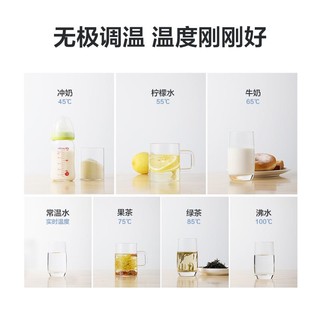 PLUS会员：Midea 美的 恒温台式饮水机用烧水壶保温一体大容量不锈钢官方旗舰（白色）