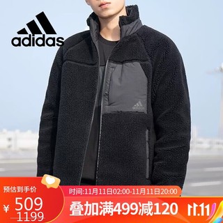 adidas 阿迪达斯 休闲时尚潮流外套防风保暖舒适外套HN2077 A/M码UK码