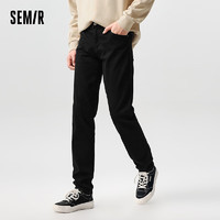 森马（Semir）牛仔长裤男2024春季做旧水洗小脚裤经典基础日常通勤裤子 牛仔黑98301 30