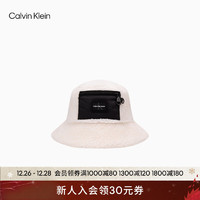 Calvin Klein Jeans女士仿羊羔绒撞色拉链口袋渔夫帽新年K611260 283-乳白 OS