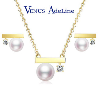 VENUS ADELINE平衡木项链女银淡水珍珠单颗吊坠