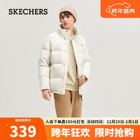 SKECHERS 斯凯奇 男子梭织短款羽绒外套L423M176 米白色/00PS S