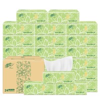 Breeze 清风 抽纸整箱淡绿花3层100抽餐巾纸纸巾卫生纸