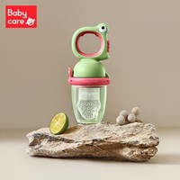 babycare 婴儿食物果蔬咬咬袋硅胶玩乐宝宝吃水果辅食器  霸王龙恐龙款  德科绿