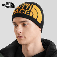 北面 自营 The North Face北面针织帽男女款户外保暖双面提花滑雪冬帽保AKND AGG/黑色/黄色