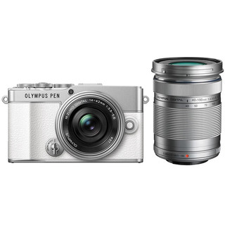 奥林巴斯（OLYMPUS）PEN E-P7 微单相机 EP7数码相机套机 照相机 复古旅游相机 E-P7+14-42+40-150mm双镜头 白色