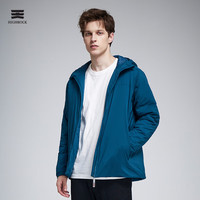 HIGHROCK 天石 2023新冬款棉服男士3M连帽通勤休闲外套防寒动态保暖棉服 拉顿蓝V160 M