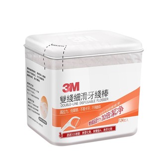 3M 双线细滑牙线棒124支