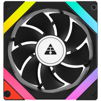 金河田 艾尔登FZ-L12 黑色反叶 12CM电脑机箱散热风扇 ARGB 5V3针接口 PWM温控 大风压低噪音