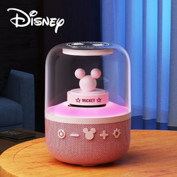 Disney 迪士尼 智能蓝牙音响音箱内置小度 无线户外 便携炫彩发光   迷你大音量播放器 S6粉色