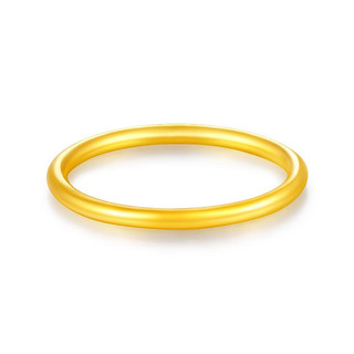 梦金园 黄金戒指 足金光圈素圈戒指细条指环简约时尚戒指 15号 约1.9g