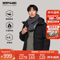 诺诗兰90鹅绒羽绒服柔软保暖防泼羽绒外套男女NDJDT5639E 纯黑色 180