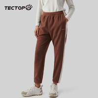 TECTOP 探拓 户外休闲裤 情侣款防风保暖舒适抓绒长裤 女款深棕色 M