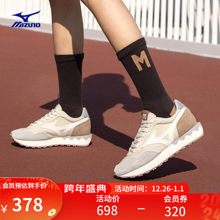 美津浓（MIZUNO）24男女秋冬鞋子经典复古厚底 层次拼接秋冬休闲运动鞋LG 70S 12/米白/褐色/浅灰 42.5