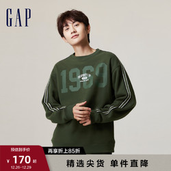 Gap 盖璞 男女装秋冬2023新款LOGO宽松碳素软磨抓绒卫衣762386休闲上衣