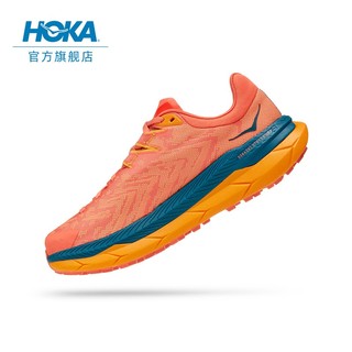 HOKA ONE ONE男女款秋冬钛氪动X越野跑步鞋TECTON X减震耐磨防滑 茶花橘/珊瑚蓝-女 38.5