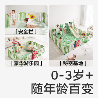 babycare婴儿围栏爬行垫套装恐龙围栏16+2德科绿+考纳斯城镇223×146×2.5cm