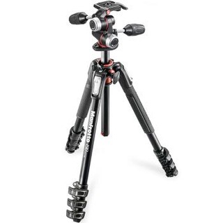 Manfrotto 曼富图 MK190XPRO4-3W 190系列铝合金四节三脚架三维云台套装配XPRO三维云台 90°中轴橫置系统