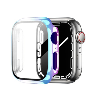 KEZTNG 适用苹果手表iwatch7/8保护套硅胶apple watch6全包se膜s6手表带4/5代保护壳40/41/45膜一体s7防水薄表壳透明