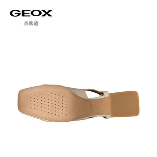 GEOX杰欧适女鞋2024年早春时尚高跟方头舒适时装凉鞋D45D1A 浅沙色C5322 35