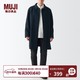 MUJI 無印良品 无印良品 MUJI 男式 羊毛混 短外套 毛呢大衣 ADF02C2A 深藏青色 M