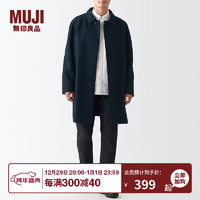 无印良品 MUJI 男式 羊毛混 短外套 毛呢大衣 ADF02C2A 深藏青色 M