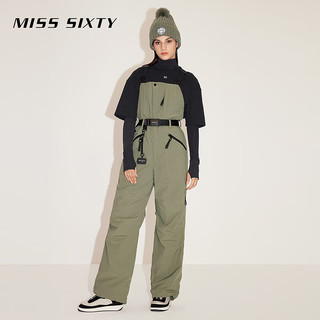 MISS SIXTY滑雪系列连体裤女户外机能风可调节背带裤 军绿 XS