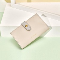 皮尔·卡丹 牛皮优雅时尚拼色女银包钱包零钱包女士卡包