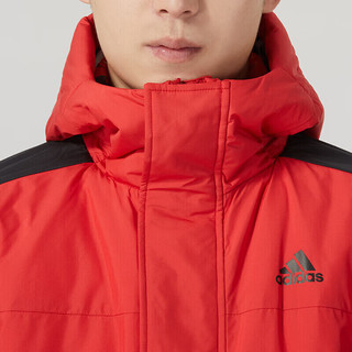 阿迪达斯 （adidas）外套男装 24春运动休闲服户外保暖防风大衣连帽夹克棉服男 GN7382/浅猩红/CNY/ 2XL(185/108A)