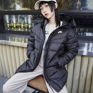 耐克（NIKE）女装羽绒服 运动服户外保暖防风连帽两面羽绒外套 DQ6874-010 2XL【170-175cm/120-130斤】