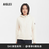 AIGLE 艾高 冬季保暖四面弹全拉链抓绒衣女 粉白色 AN192 38(165/88A)