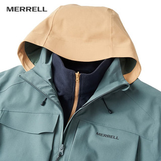 迈乐（Merrell）户外冲锋衣中性款可拆卸2件套三合一防风雨保暖徒步登山冲锋外套 MC3230016-GE25军绿 L