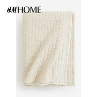 H&M HOME床上用品床单浅米色夹棉保暖温馨亚麻混纺床罩1215304 浅米色 尺码00