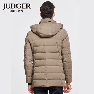 庄吉（Judger）冬季休闲男士纯色外套加厚保暖120g白鸭绒羽绒服 卡其色 165/88A