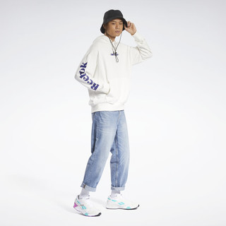 Reebok男女款HOODIE经典图案印花百搭白色休闲连帽卫衣 HB9684/A 2XL