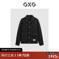 GXG男装 多色高雅翻领短大衣 冬季GEX10629414 黑色 180/XL