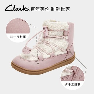 Clarks 其乐 童鞋男女童时尚绑带拼接可爱保暖棉靴靴子