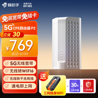 蜂助手 5G盒子P2 5G路由器CPE无线宽带随身WIFI双频上网千兆网口免插卡热点WIFI6全网通 P2