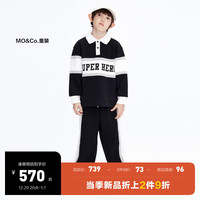 little MO&Co.套装两件装 little moco童装23冬装男女童polo翻领卫衣卫裤 黑色 110/52