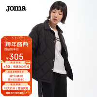 JOMA轻薄羽绒服女短款90白鸭绒防风保暖抗皱耐磨运动外套 黑色 S