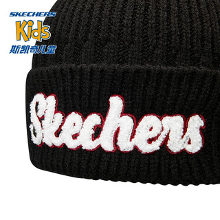 斯凯奇（Skechers）新年童装男女童可爱柔软龙角造型针织帽L124K002 碳黑/0018 3-12岁