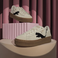 彪马（PUMA） 女子复古休闲鞋 SUEDE PLATFORM 397233 雪白色-黑色-米白色-02 37