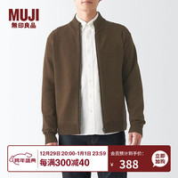  無印良品 無印良品 MUJI  男式 美利奴羊毛 中针距拉链开衫 冬季男款 AAD08A2A 棕色