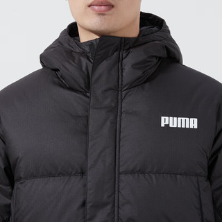 彪马（Puma） 羽绒服网男装女装 春季羽绒服款长款大码加厚过膝连帽休 846321-01/黑色/80%含绒量 2XL